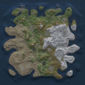 Thumbnail Rust Map: Procedural Map, Size: 3750, Seed: 390809, 18 Monuments