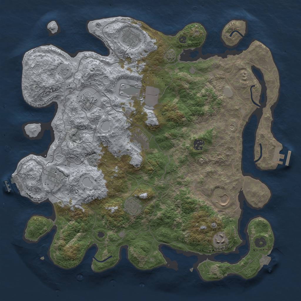 Rust Map: Procedural Map, Size: 4000, Seed: 1887690268, 18 Monuments