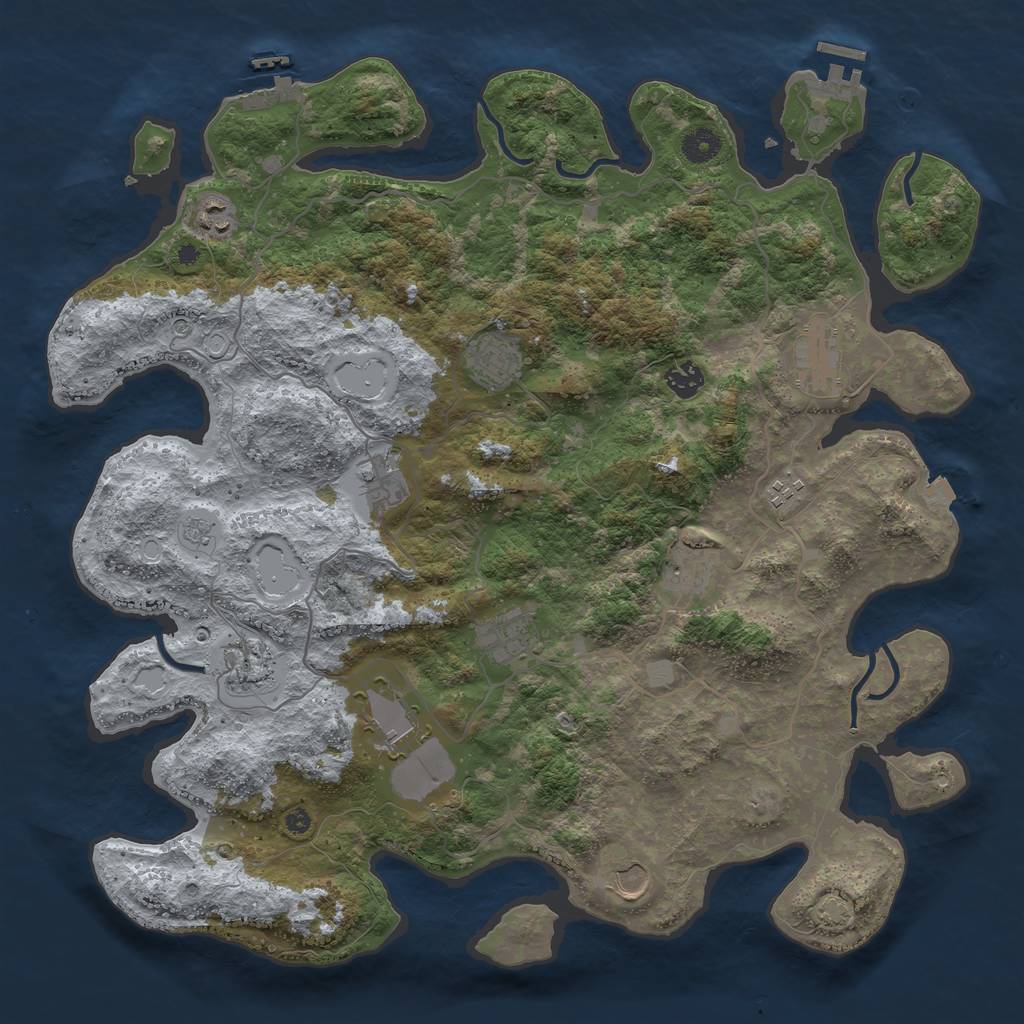 Rust Map: Procedural Map, Size: 4200, Seed: 2000310482, 19 Monuments