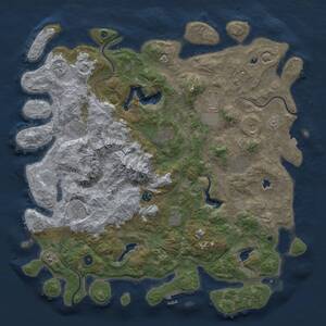 Thumbnail Rust Map: Procedural Map, Size: 5000, Seed: 7423, 16 Monuments