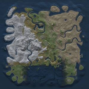 Thumbnail Rust Map: Procedural Map, Size: 5000, Seed: 7423, 17 Monuments