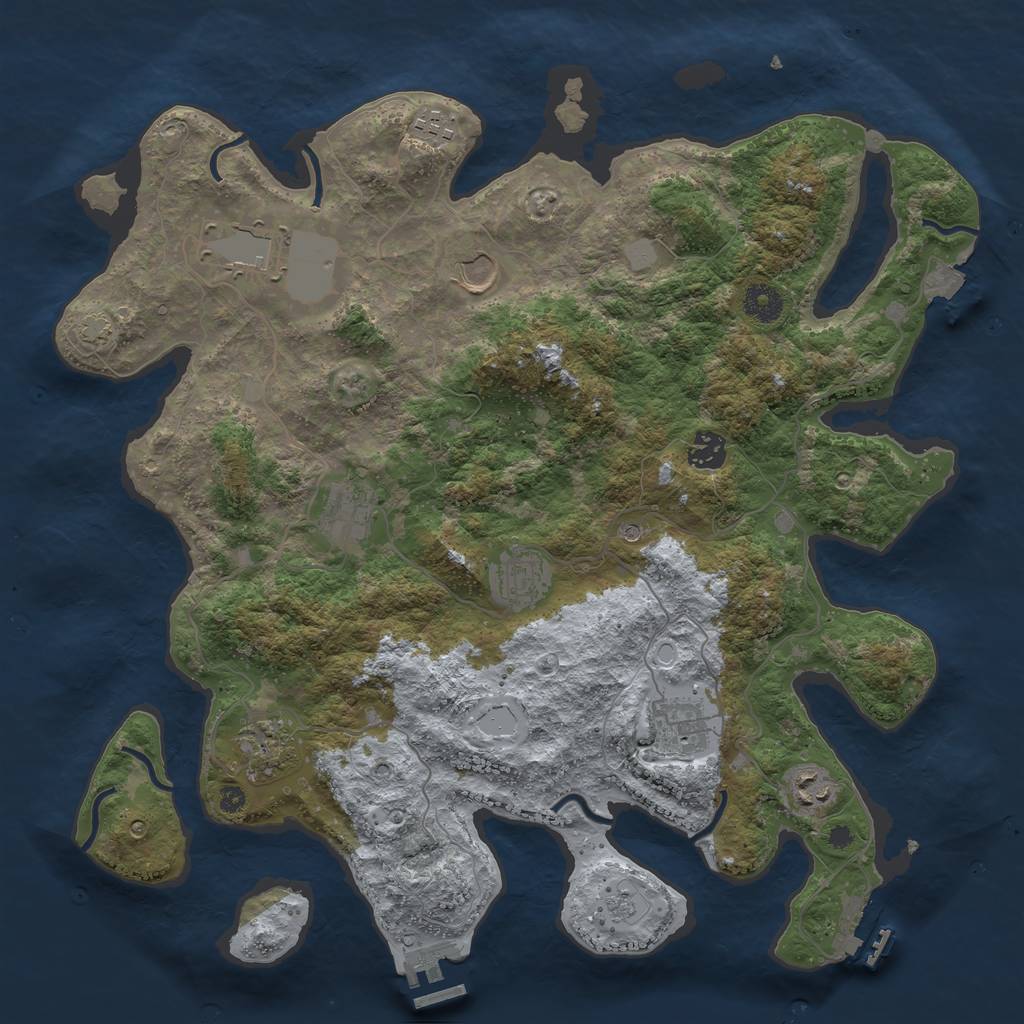 Rust Map: Procedural Map, Size: 3900, Seed: 698732, 17 Monuments