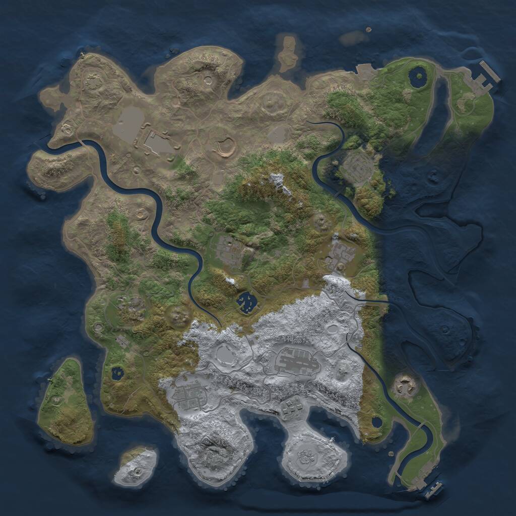 Rust Map: Procedural Map, Size: 3900, Seed: 698732, 17 Monuments