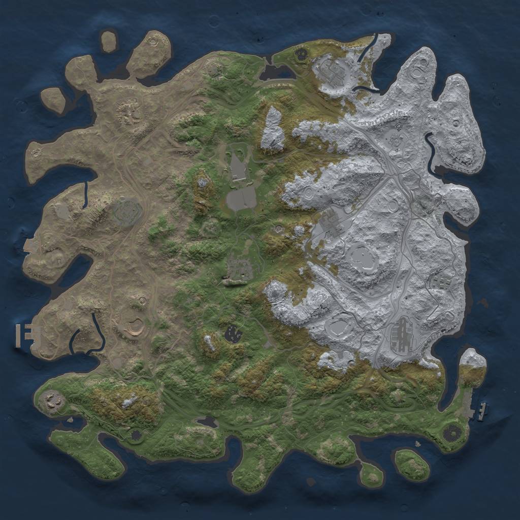 Rust Map: Procedural Map, Size: 4500, Seed: 1590722478, 19 Monuments