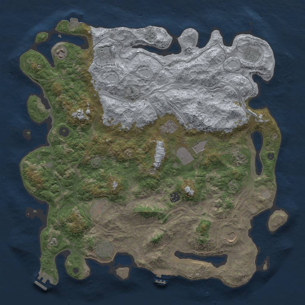 Rust Map: Procedural Map, Size: 4500, Seed: 700521677, 19 Monuments