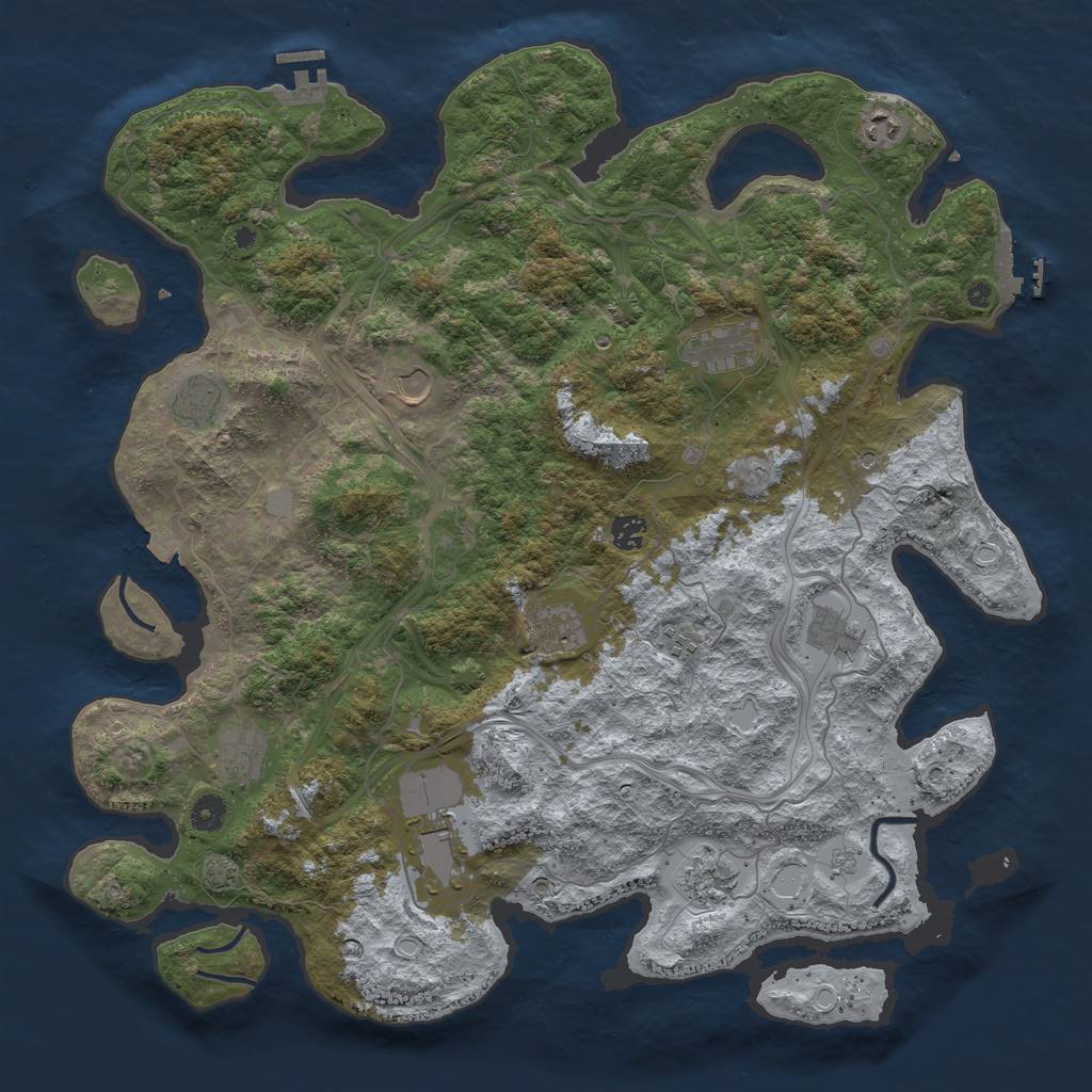 Rust Map: Procedural Map, Size: 4500, Seed: 626506102, 19 Monuments