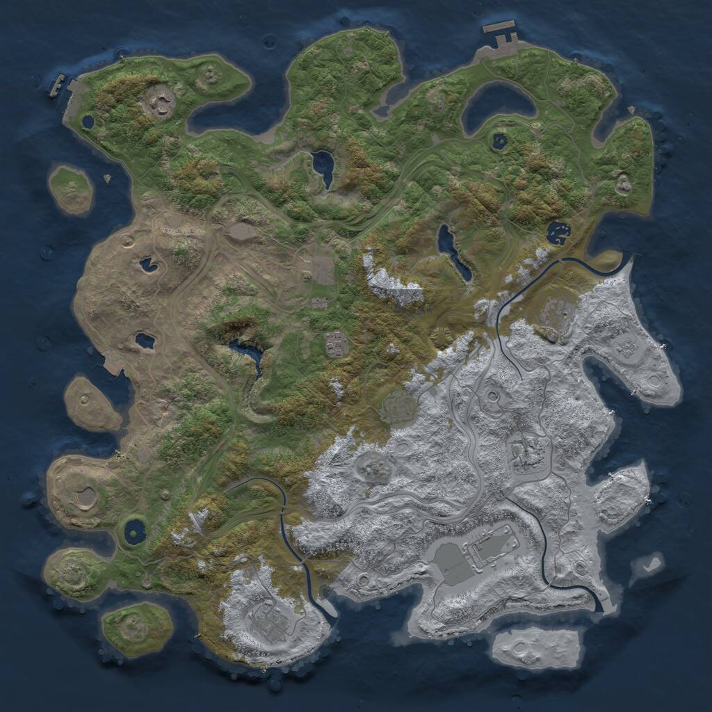 Rust Map: Procedural Map, Size: 4500, Seed: 626506102, 16 Monuments