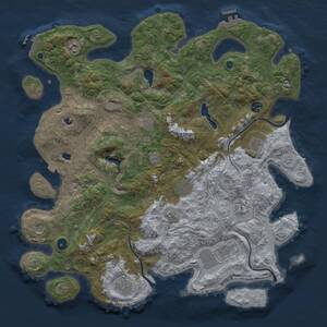 Thumbnail Rust Map: Procedural Map, Size: 4500, Seed: 626506102, 16 Monuments