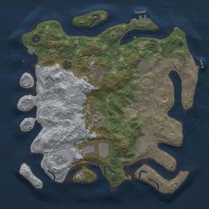 Thumbnail Rust Map: Procedural Map, Size: 3750, Seed: 202409051, 17 Monuments