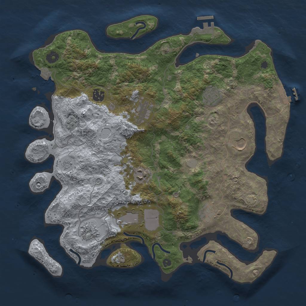 Rust Map: Procedural Map, Size: 3750, Seed: 202409051, 17 Monuments