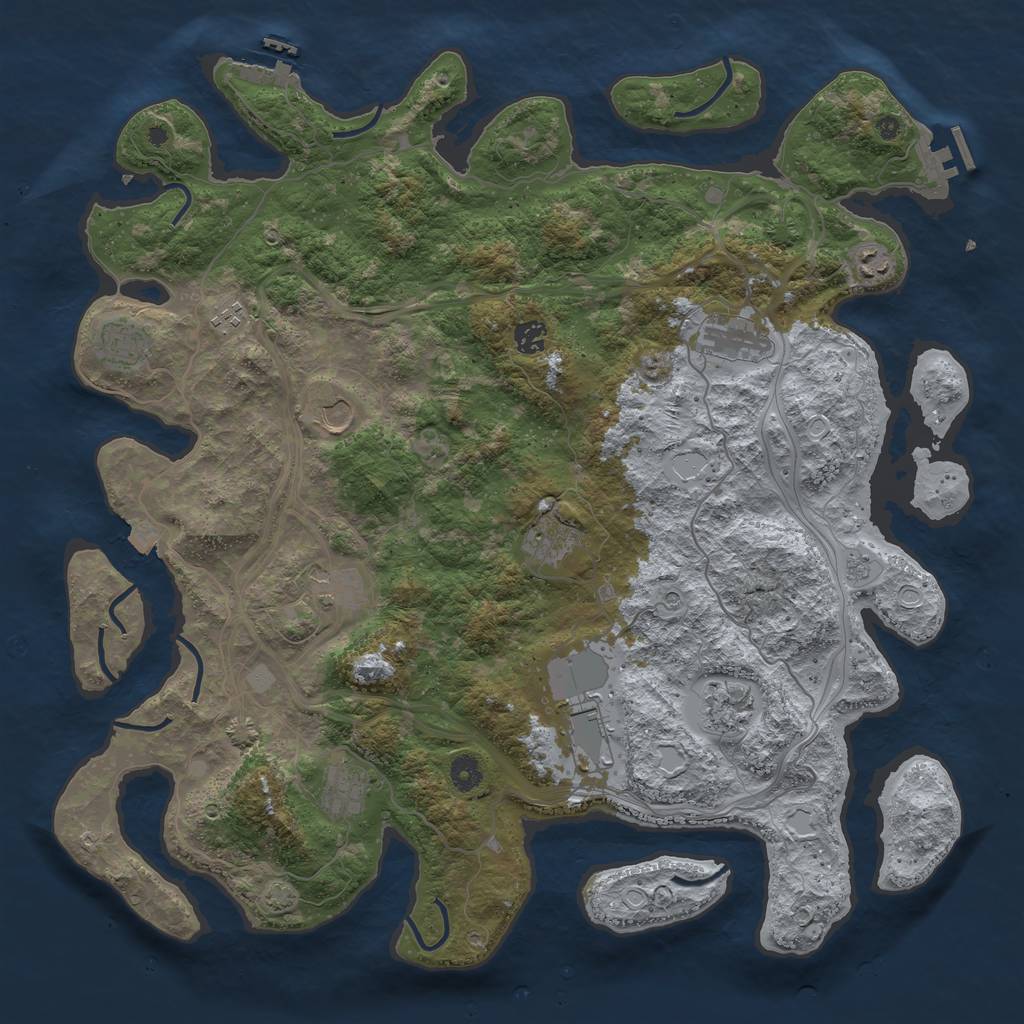 Rust Map: Procedural Map, Size: 4500, Seed: 794545987, 19 Monuments