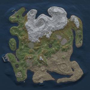 Thumbnail Rust Map: Procedural Map, Size: 3500, Seed: 9117734, 15 Monuments