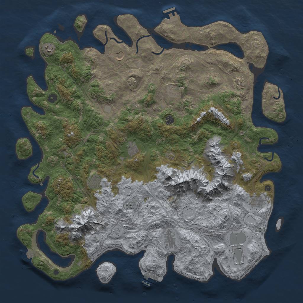 Rust Map: Procedural Map, Size: 5000, Seed: 1726431993, 19 Monuments