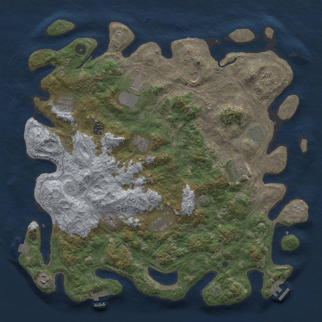 Rust Map: Procedural Map, Size: 4500, Seed: 2044023959, 19 Monuments