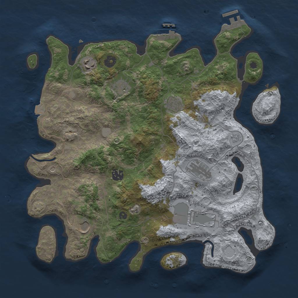 Rust Map: Procedural Map, Size: 3700, Seed: 998115, 15 Monuments