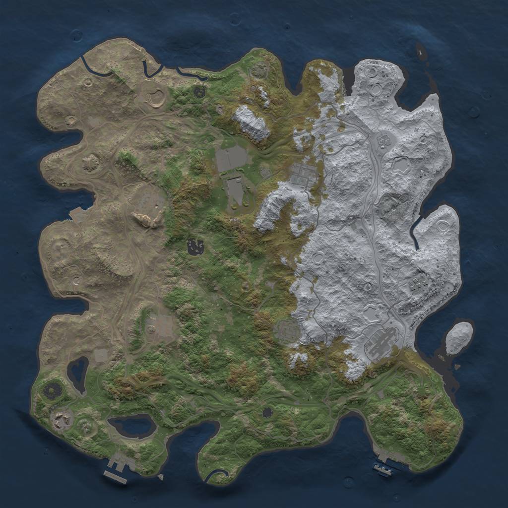 Rust Map: Procedural Map, Size: 4250, Seed: 77798066, 18 Monuments