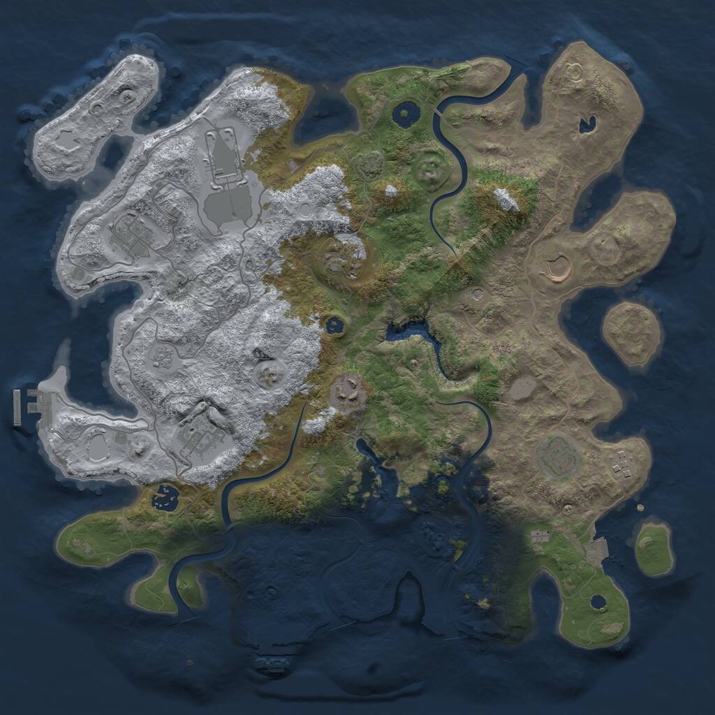 Rust Map: Procedural Map, Size: 4000, Seed: 72611770, 15 Monuments