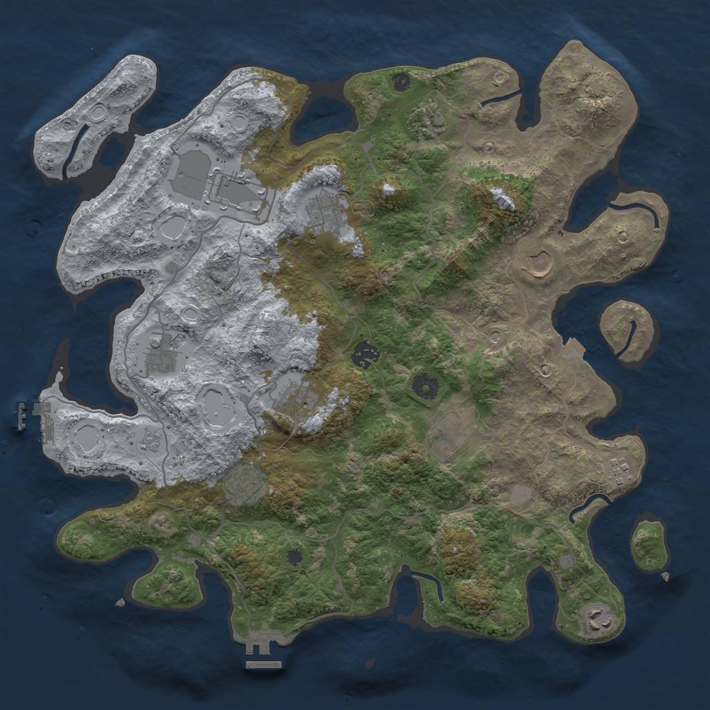 Rust Map: Procedural Map, Size: 4000, Seed: 72611770, 19 Monuments