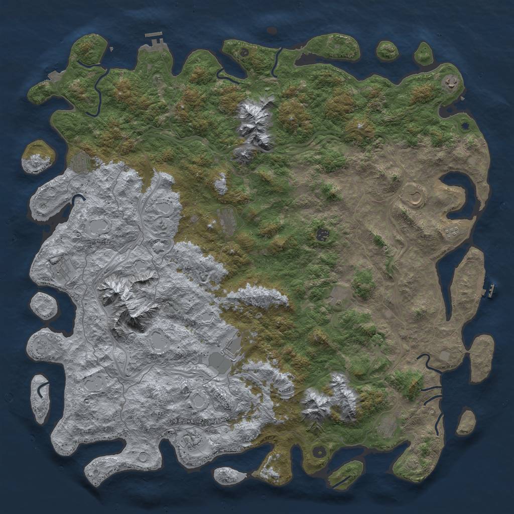 Rust Map: Procedural Map, Size: 6000, Seed: 35378386, 19 Monuments