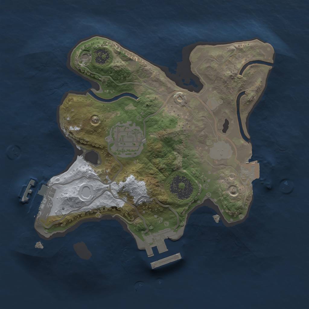 Rust Map: Procedural Map, Size: 2000, Seed: 675648428, 6 Monuments