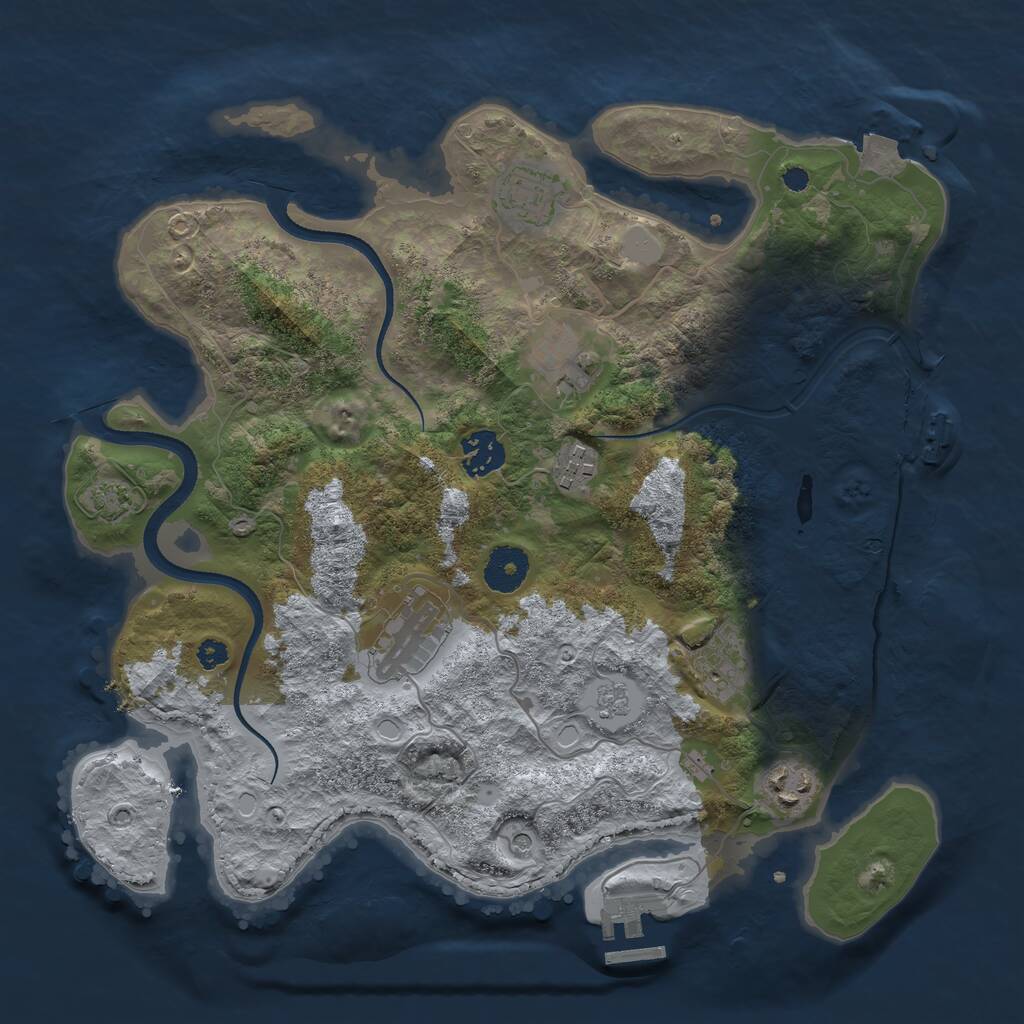 Rust Map: Procedural Map, Size: 3400, Seed: 2022902483, 13 Monuments