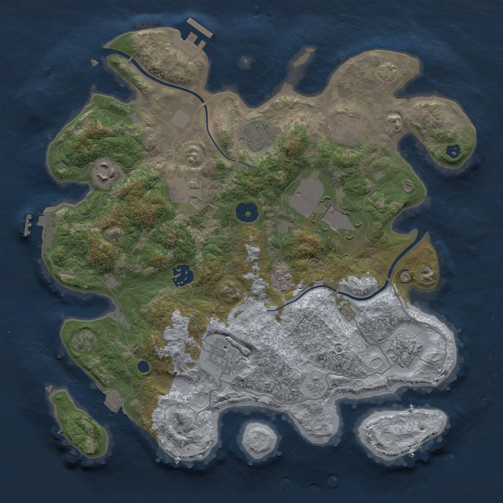 Rust Map: Procedural Map, Size: 3500, Seed: 4260824, 14 Monuments