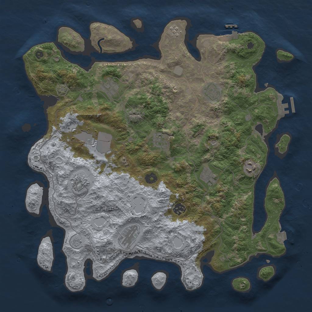 Rust Map: Procedural Map, Size: 4000, Seed: 490097804, 18 Monuments