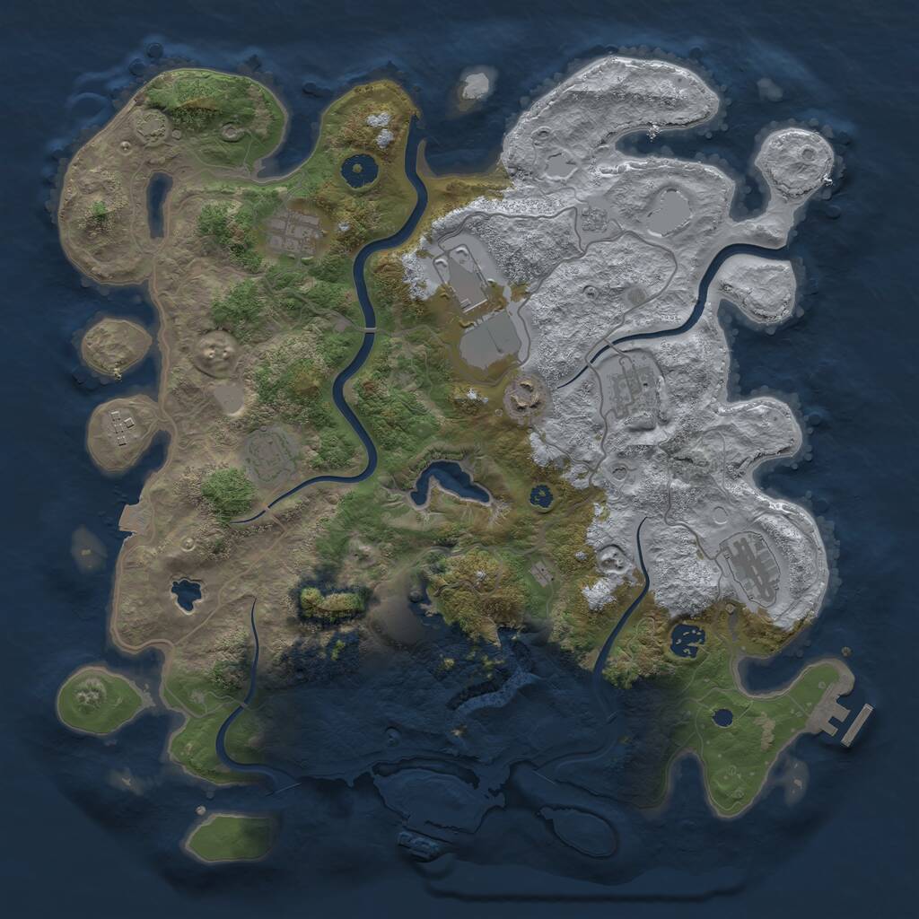 Rust Map: Procedural Map, Size: 4000, Seed: 851517717, 15 Monuments