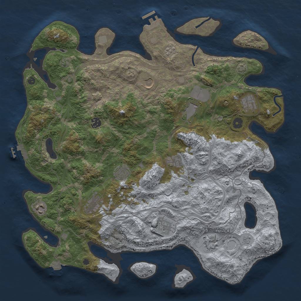 Rust Map: Procedural Map, Size: 4250, Seed: 1877026998, 19 Monuments