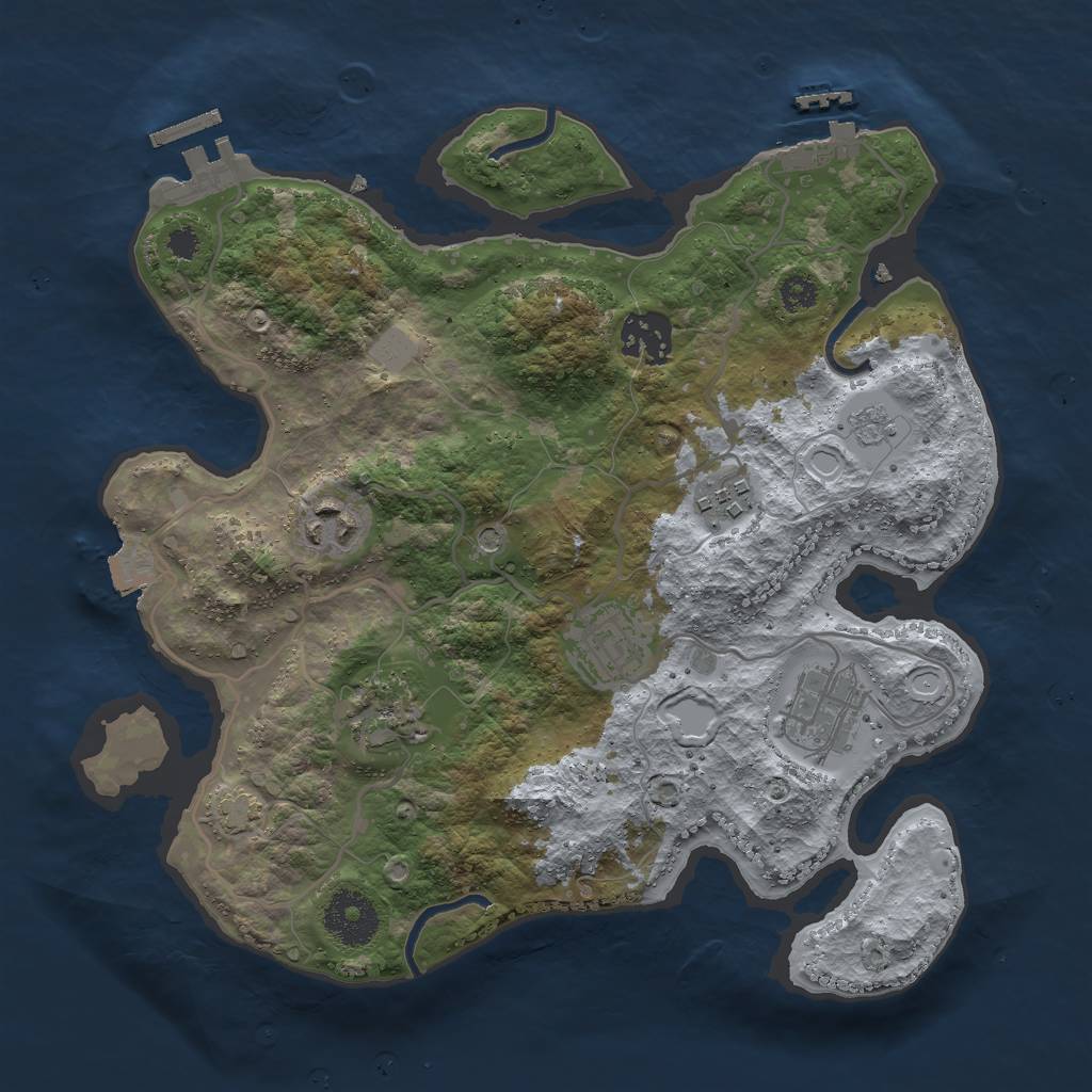 Rust Map: Procedural Map, Size: 3000, Seed: 1902401796, 14 Monuments