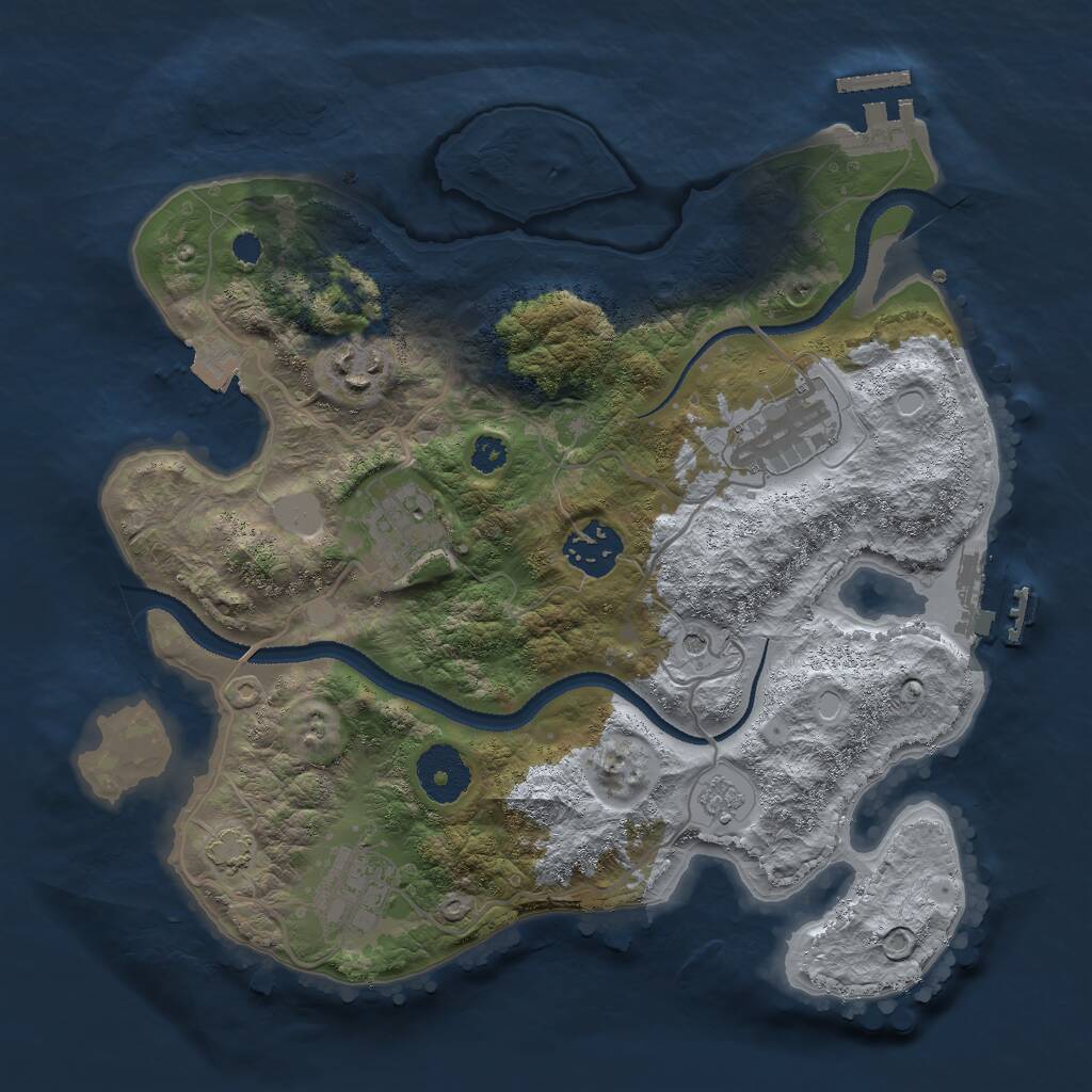 Rust Map: Procedural Map, Size: 3000, Seed: 1902401796, 11 Monuments