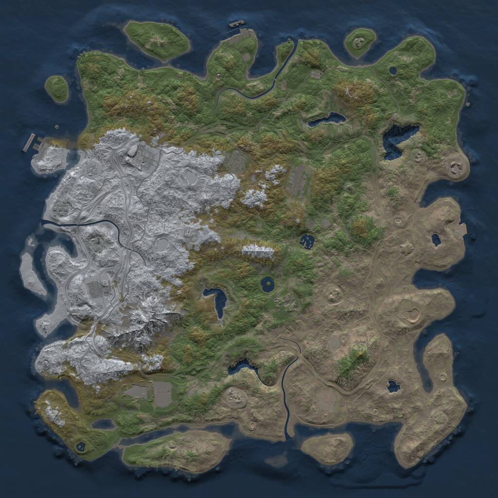 Rust Map: Procedural Map, Size: 5120, Seed: 50920249, 17 Monuments