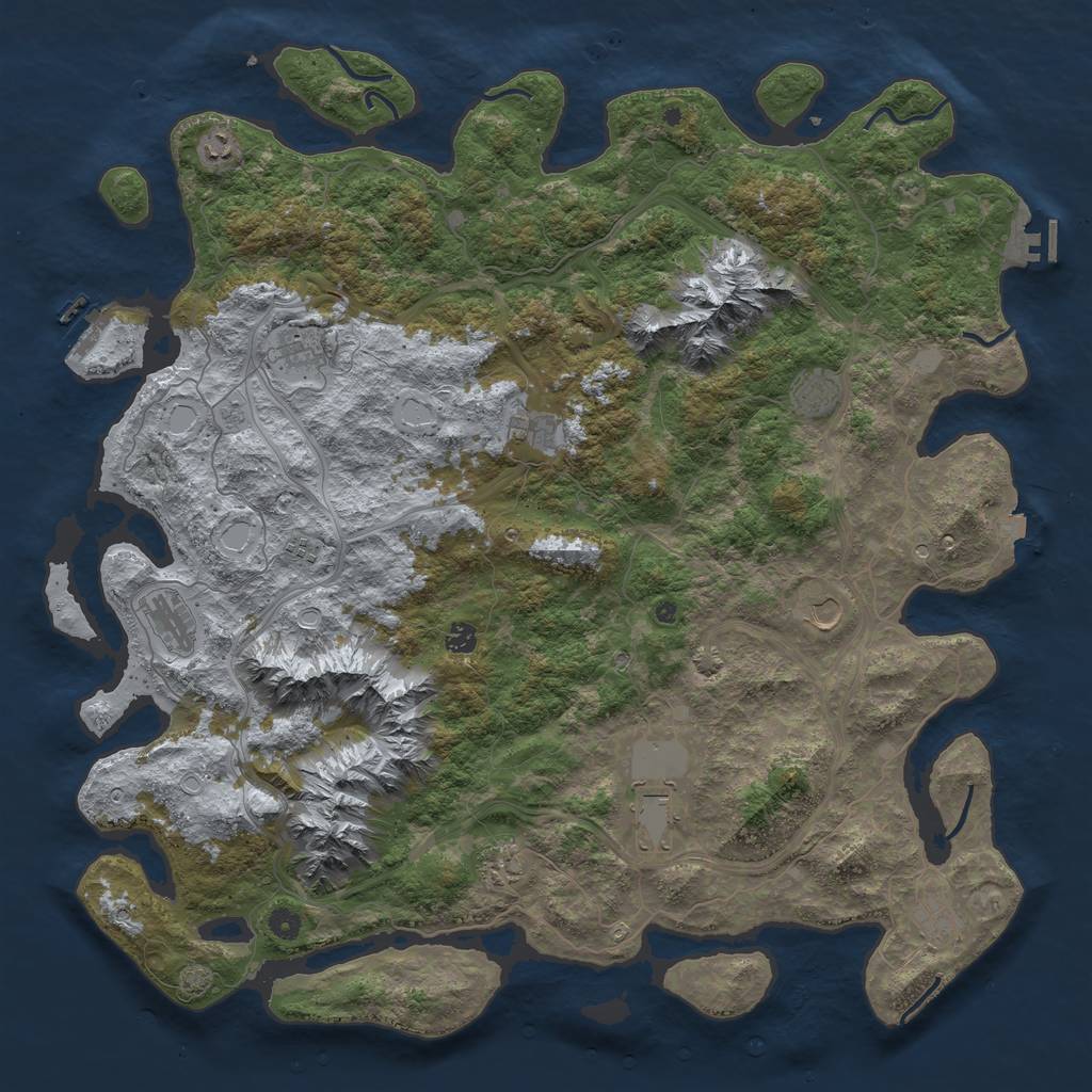 Rust Map: Procedural Map, Size: 5120, Seed: 50920249, 19 Monuments