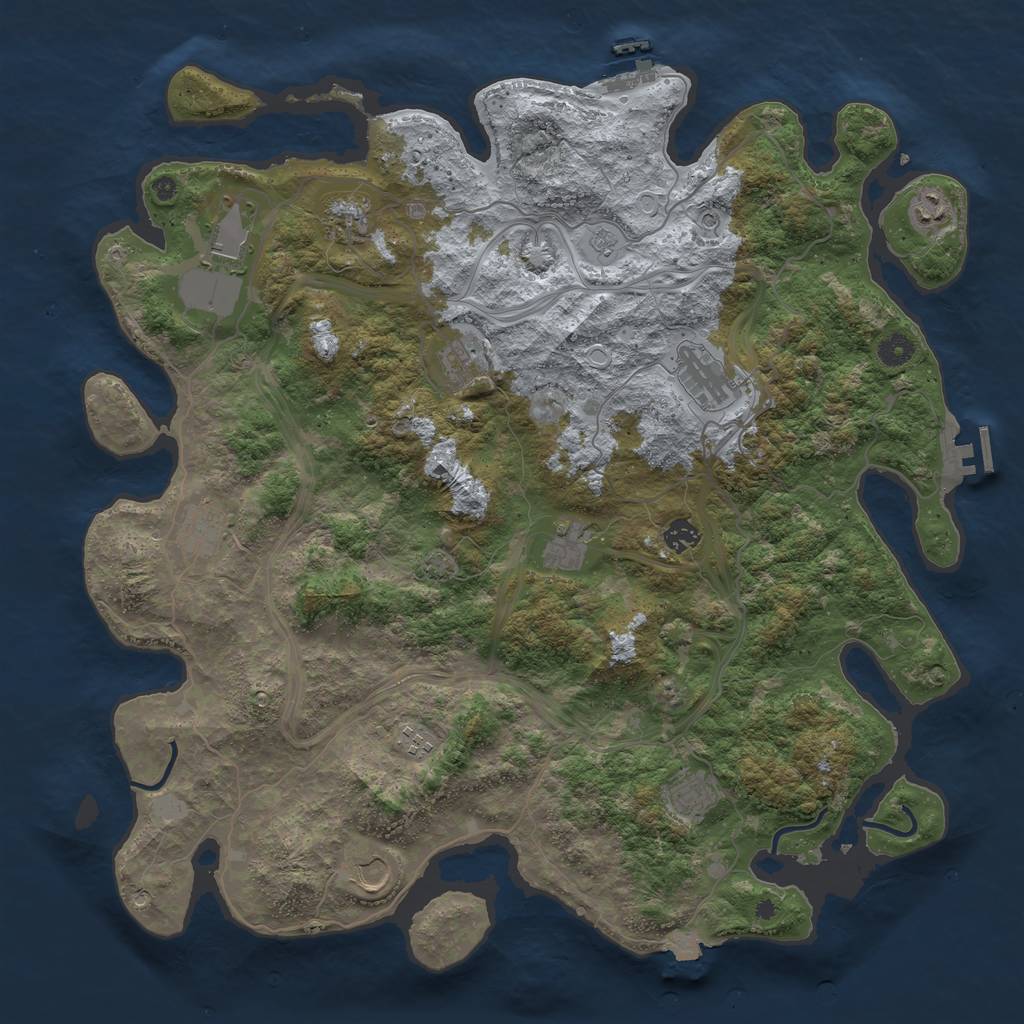 Rust Map: Procedural Map, Size: 4500, Seed: 1960356702, 19 Monuments