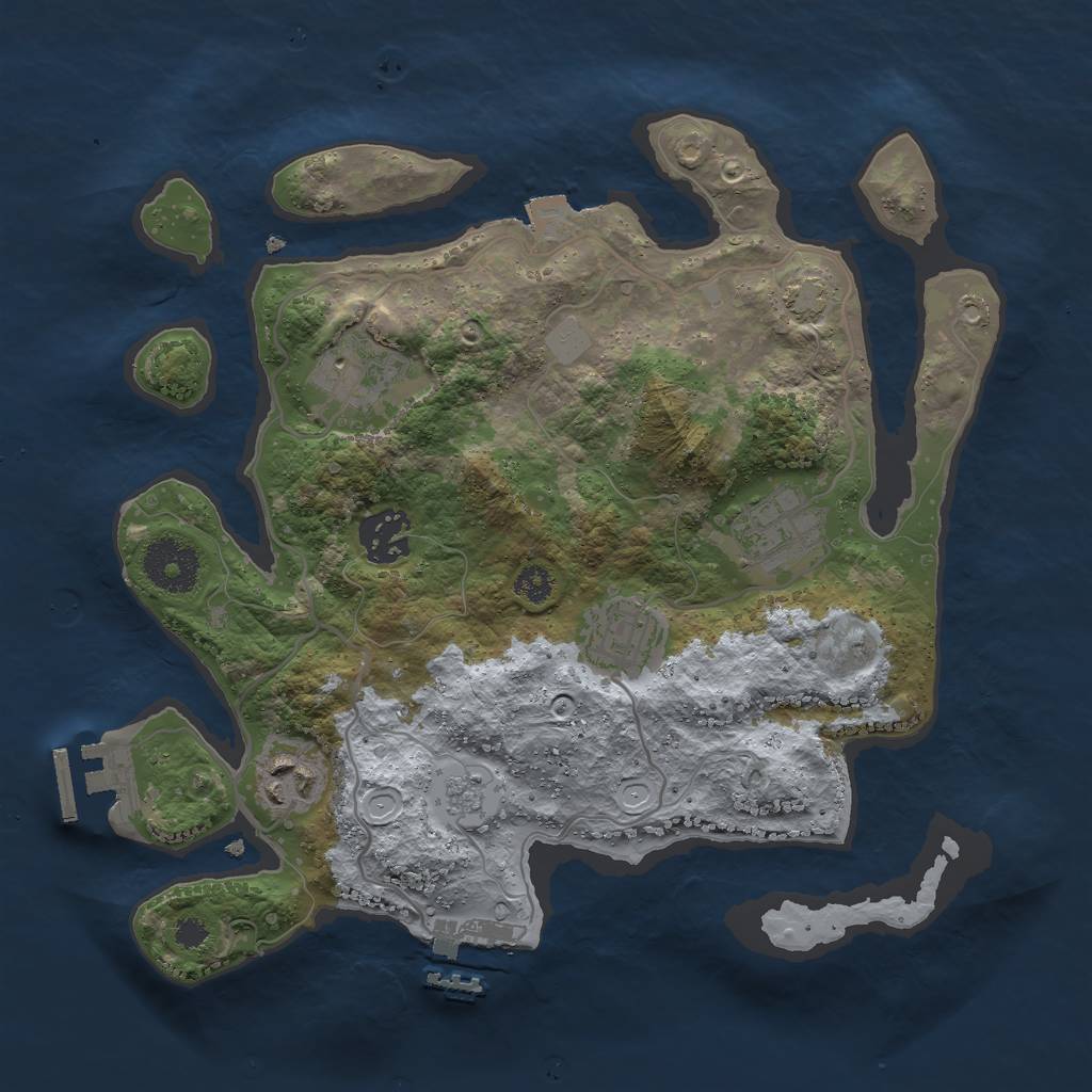 Rust Map: Procedural Map, Size: 3000, Seed: 1387854096, 12 Monuments