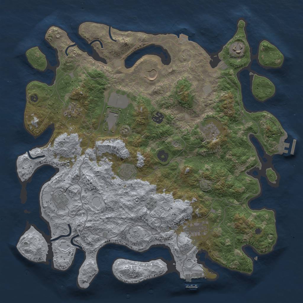 Rust Map: Procedural Map, Size: 4000, Seed: 1965905752, 18 Monuments