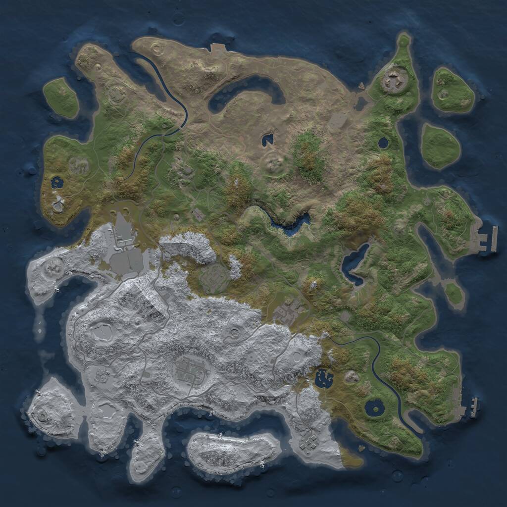 Rust Map: Procedural Map, Size: 4000, Seed: 1965905752, 14 Monuments