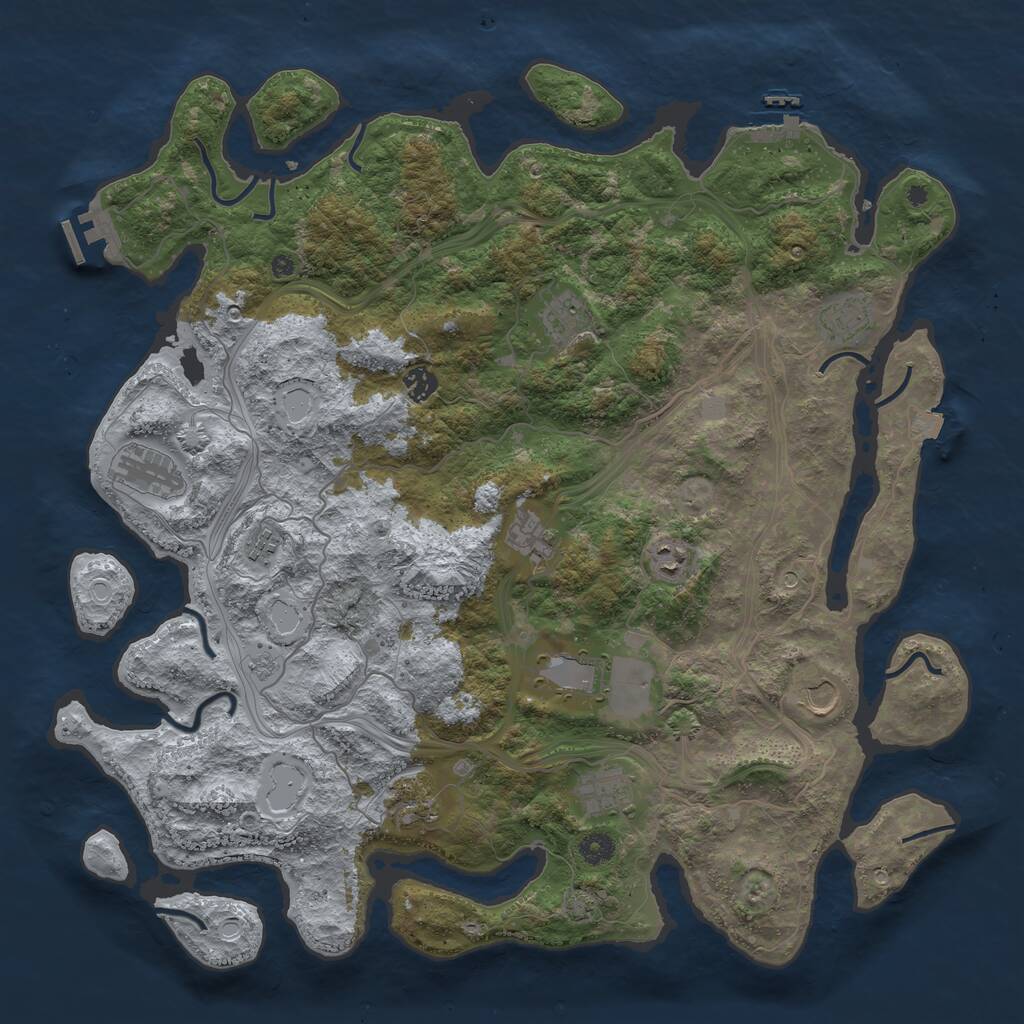 Rust Map: Procedural Map, Size: 4500, Seed: 89574473, 17 Monuments