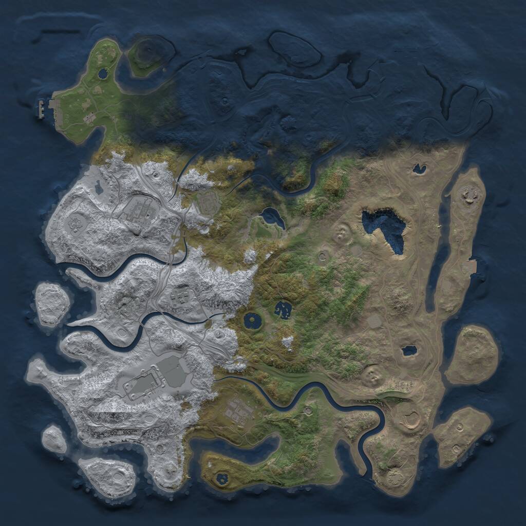 Rust Map: Procedural Map, Size: 4500, Seed: 89574473, 14 Monuments