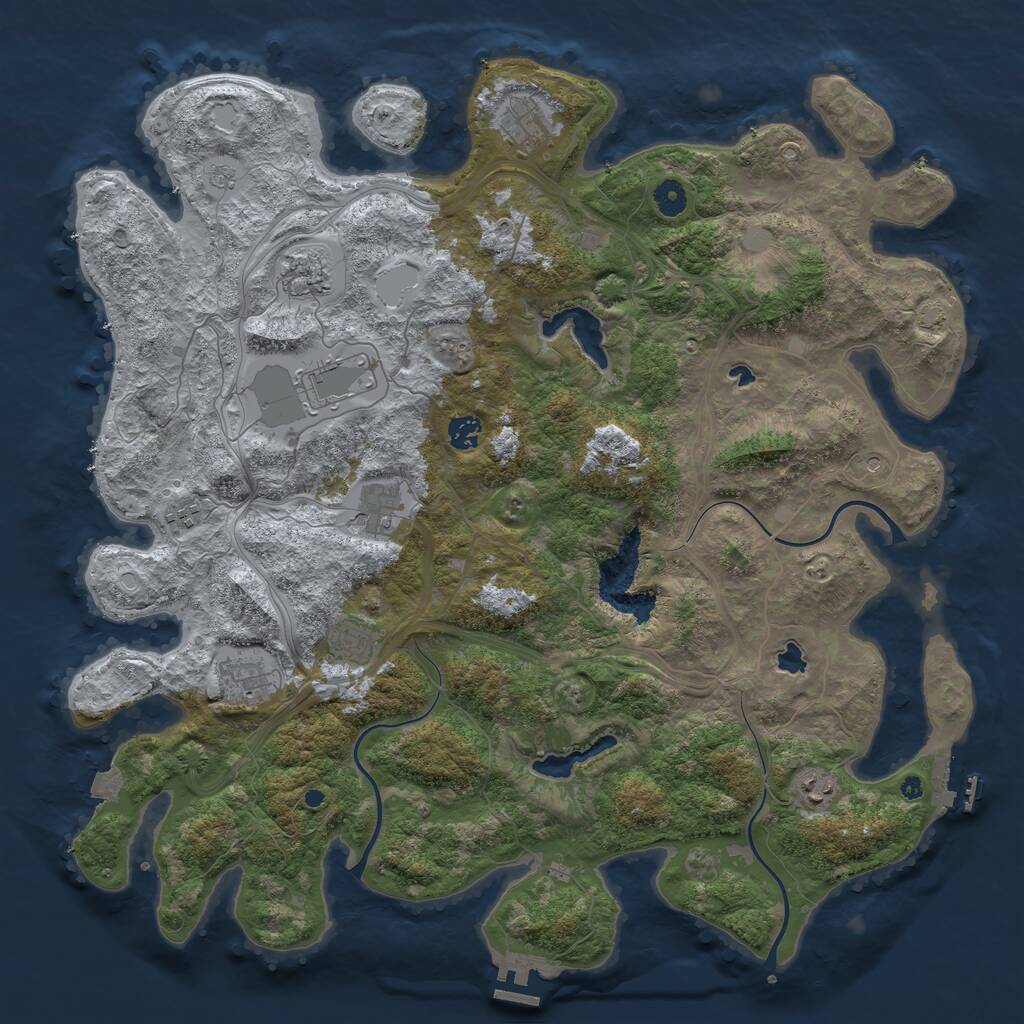 Rust Map: Procedural Map, Size: 4500, Seed: 1500161044, 15 Monuments