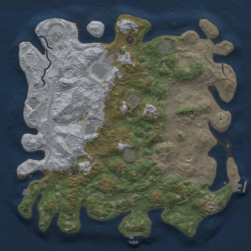 Rust Map: Procedural Map, Size: 4500, Seed: 1500161044, 18 Monuments