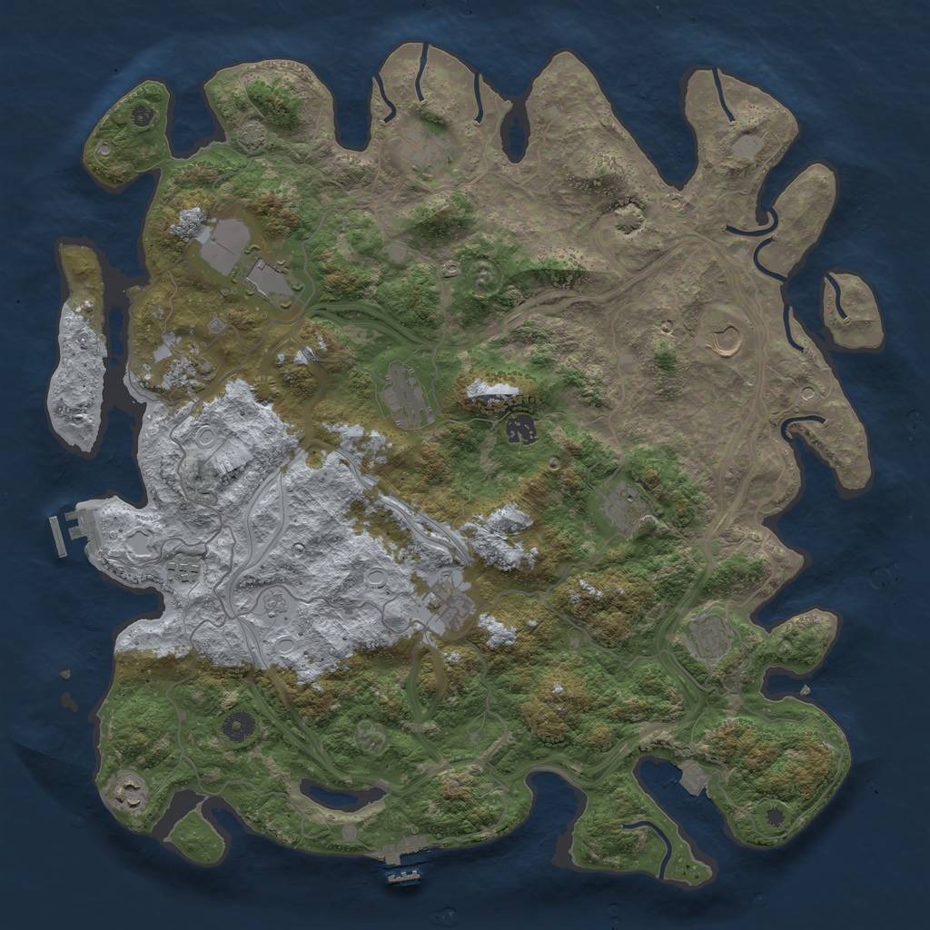 Rust Map: Procedural Map, Size: 4500, Seed: 726749107, 19 Monuments