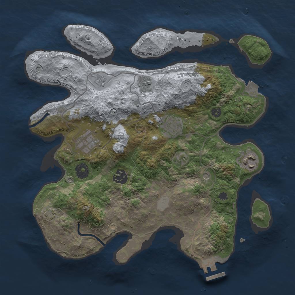 Rust Map: Procedural Map, Size: 3000, Seed: 18025, 12 Monuments