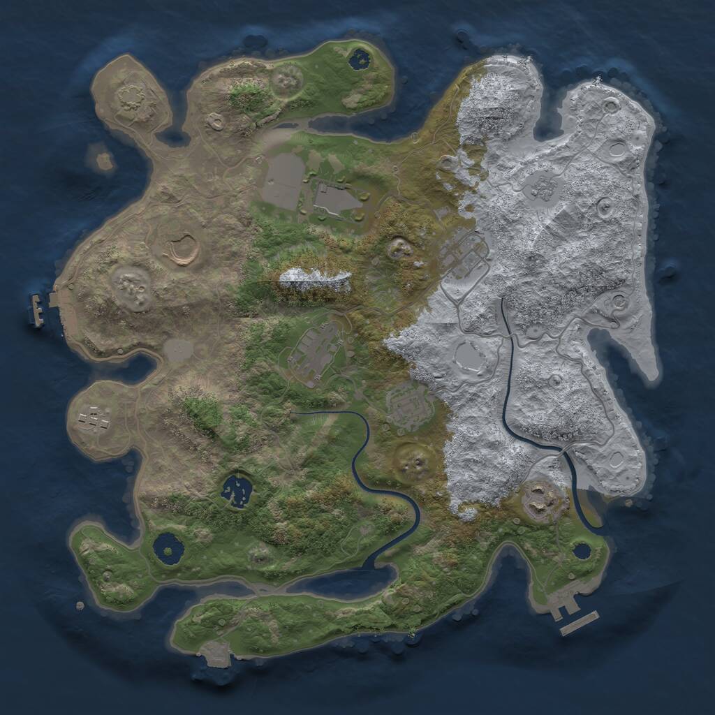 Rust Map: Procedural Map, Size: 3500, Seed: 1378554678, 14 Monuments