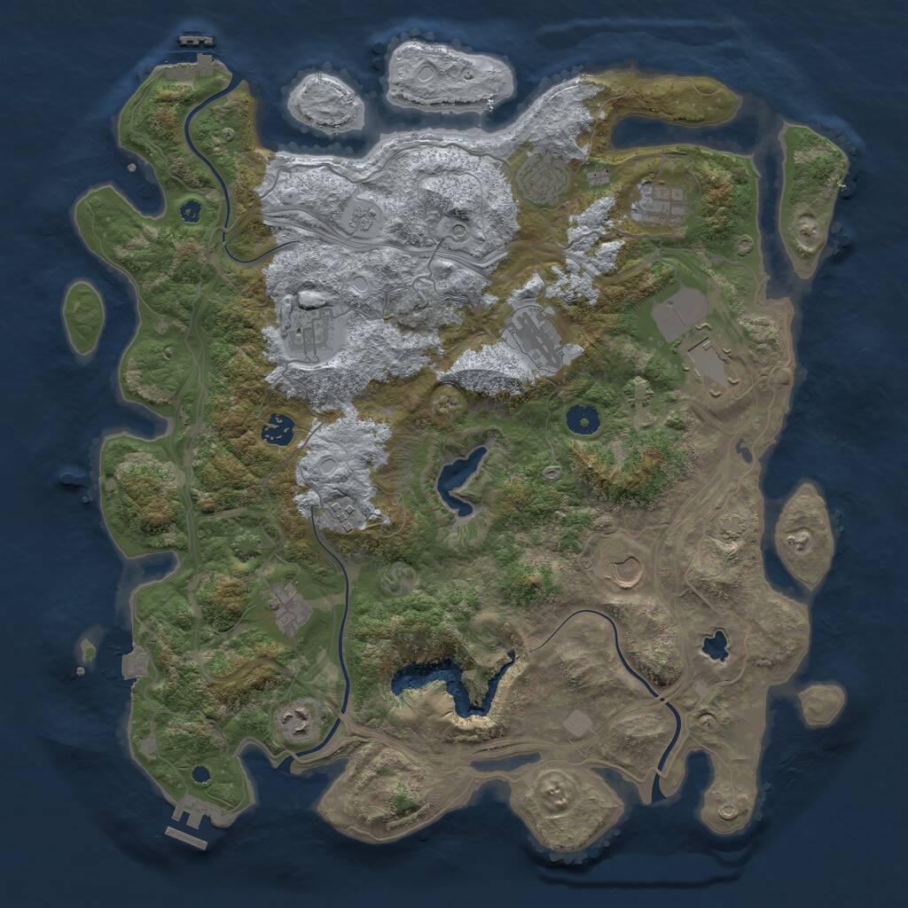 Rust Map: Procedural Map, Size: 4250, Seed: 677997136, 16 Monuments