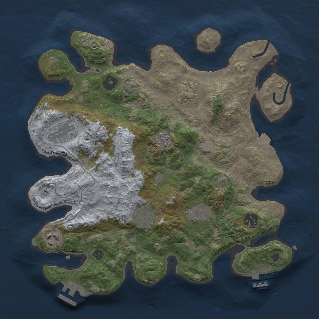 Rust Map: Procedural Map, Size: 3300, Seed: 1444318426, 15 Monuments