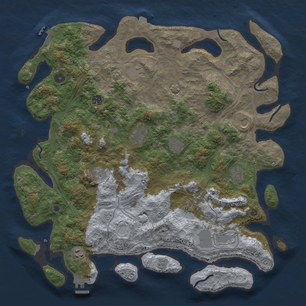 Rust Map: Procedural Map, Size: 4500, Seed: 294964999, 19 Monuments