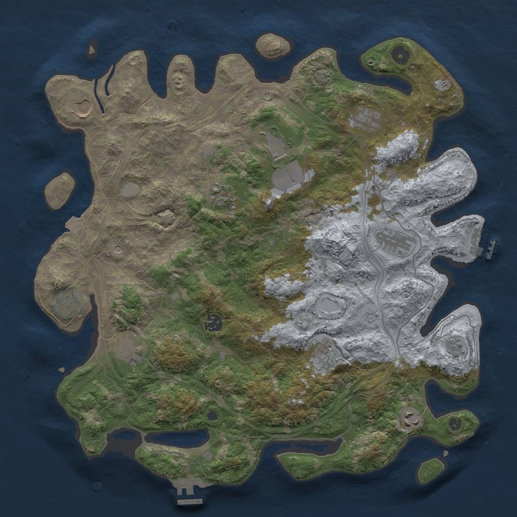 Rust Map: Procedural Map, Size: 4250, Seed: 1166578257, 19 Monuments