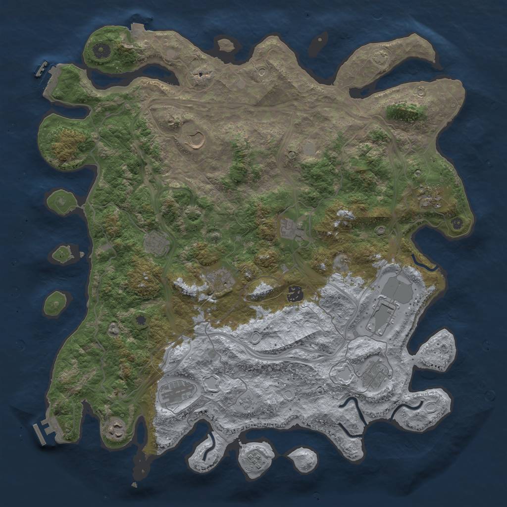Rust Map: Procedural Map, Size: 4500, Seed: 1731900548, 19 Monuments