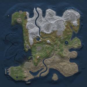 Thumbnail Rust Map: Procedural Map, Size: 3500, Seed: 229481430, 15 Monuments